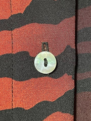 Load image into Gallery viewer, SOLD - Vintage Red & Black Tiger Stripe Button-Up Shirt Unisex Shell Buttons - Lisa Lassi