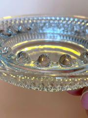 Load image into Gallery viewer, Vintage Clear Glass Hobnail Diamond Point Ashtray 6.25" MCM Pressed Glass