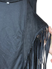 Load image into Gallery viewer, SOLD - š¤ Black Fringe Faux Suede Western Vest ā Size L - Lisa Lassi