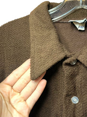 Load image into Gallery viewer, ORO Golden Threads Textured Polo Shirt Brown XL (Fits L) Short Sleeve - Lisa Lassi