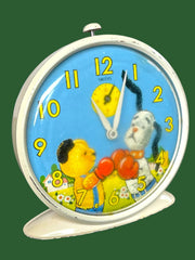 Load image into Gallery viewer, Vintage 1960s Smiths Sooty & Sweep Animated Alarm Clock Made Great Britain