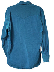 Load image into Gallery viewer, 💚 Drysdales Teal Stripe Pearl Snap Western Shirt – Size L