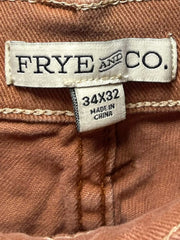 Load image into Gallery viewer, Frye & Co Mens Jeans 34x32 Brown Straight Leg Stretch Denim Pants - Lisa Lassi