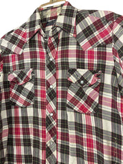 Load image into Gallery viewer, Vintage Lariat Plaid Pearl Snap Shirt Western Short Sleeve Cotton Shirt Men’s M