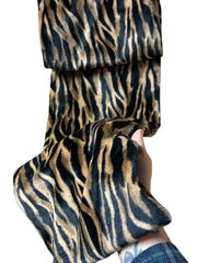 Load image into Gallery viewer, Tiger Print Scarf | Faux Fur Feel | Brown & Black Animal Print | 54” x 9.25”