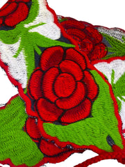 Load image into Gallery viewer, Mexican Style Red Rose Embroidered Sash Belt Floral Wrap Tie Boho 79"
