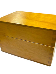 Load image into Gallery viewer, Vintage Dovetail Wood Recipe Box w/ New Cards & Dividers Kitchen Organizer
