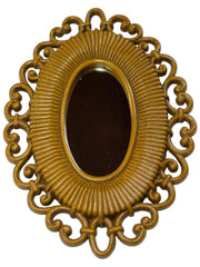 Load image into Gallery viewer, Vintage Ornate Oval Wall Mirror | Gold-Tone Resin Frame | Made in USA