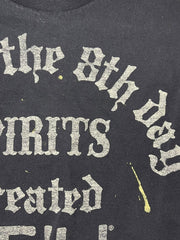 Load image into Gallery viewer, Hand-Cropped Distressed Meili Spirits Tee – Crackle Ink, Size S