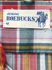 Load image into Gallery viewer, Vintage Roebucks Plaid Button Up Shirt Men’s Medium Short Sleeve Western