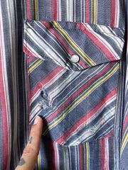 Load image into Gallery viewer, Vintage Wrangler Western Shirt 4XL? Pearl Snap Striped Workwear Distressed Worn