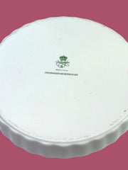 Load image into Gallery viewer, Christineholm Pink Rose Quiche Dish Pie Pan Ruffled Edge 9.25"