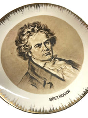 Load image into Gallery viewer, Vintage Composer Portrait Plates Set of 3 Beethoven Schubert Brahms Japan 8.25”