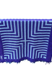 Load image into Gallery viewer, Vintage 1970s Yves Saint Laurent YSL Fieldcrest Purple Gray Geometric Bath Towel