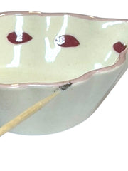 Load image into Gallery viewer, Vintage Cleminsons Hand Painted English Pottery Trinket Dish “Sweet” Floral Bow