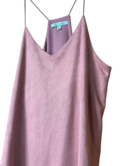 Load image into Gallery viewer, SOLD - šø She + Sky Dusty Rose Faux Suede Fringe Tank Top ā Size Small - Lisa Lassi