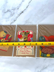 Load image into Gallery viewer, Vintage 1940s 1950s Valentine Cards Lot of 3 Die Cut Animal USA Turtle Duck Dog