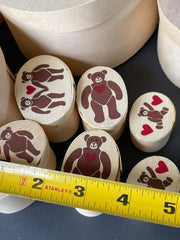 Load image into Gallery viewer, Vintage 10pc Wooden Teddy Bear Nesting Boxes Hand Painted Taiwan