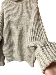 Load image into Gallery viewer, Alan Paine All Wool Chunky Ribbed Turtleneck Sweater Made in Hong Kong Size 44 - Lisa Lassi