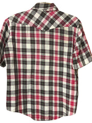 Load image into Gallery viewer, Vintage Lariat Plaid Pearl Snap Shirt Western Short Sleeve Cotton Shirt Men’s M