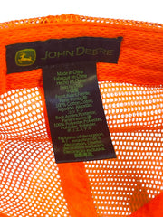 Load image into Gallery viewer, John Deere Camo Blaze Orange Mesh Trucker Hat Patch Snapback Hunting