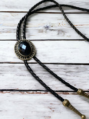Load image into Gallery viewer, Black and Gold Bolo Tie