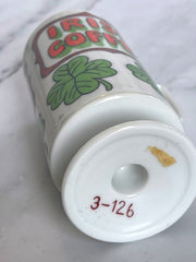 Load image into Gallery viewer, Vintage 1970s Irish Coffee Pedestal Mug Shamrocks Recipe Retro St Patrick’s Day