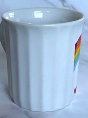 Load image into Gallery viewer, Vintage 1980s I Love You Rainbow Hearts Ceramic Coffee Mug Retro Valentine