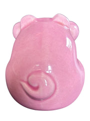 Load image into Gallery viewer, Vintage Pink Ceramic Pig No More Pigging Out Figurine Taiwan R.O.C. Kitsch