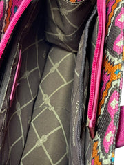 Load image into Gallery viewer, Wrangler Aztec Pink Brown Tote Crossbody Purse Western Boho Bag