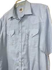 Load image into Gallery viewer, SOLD - Vintage Ely Cattleman Western Shirt 16.5 | Distressed Light Blue Snap Shirt XL - Lisa Lassi