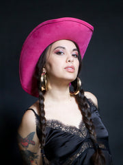 Load image into Gallery viewer, Dark Pink Heart Cowboy Hat