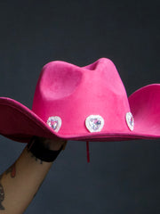 Load image into Gallery viewer, Dark Pink Heart Cowboy Hat