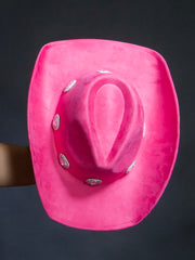 Load image into Gallery viewer, Dark Pink Heart Cowboy Hat