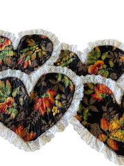 Load image into Gallery viewer, 4pc Handmade Reversible Heart Placemats Red Bandana Fall Fabric Cottage