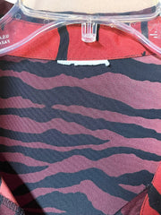 Load image into Gallery viewer, SOLD - Vintage Red & Black Tiger Stripe Button-Up Shirt Unisex Shell Buttons - Lisa Lassi