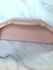 Load image into Gallery viewer, Vintage Burwood Pink Wall Shelf 14" Ornate Molded Plastic Made in USA