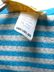 Load image into Gallery viewer, Vintage Center Stage Striped Knit Top Women’s L (Fits S/M) Blue & White 70s–80s