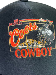 Load image into Gallery viewer, Vintage Coors Cowboy Mesh Trucker Snapback Hat Black Beer Cap Adjustable