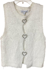 Load image into Gallery viewer, Pretty Garbage fuzzy white vest (M)