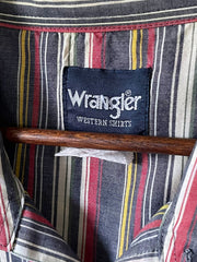 Load image into Gallery viewer, Vintage Wrangler Western Shirt 4XL? Pearl Snap Striped Workwear Distressed Worn