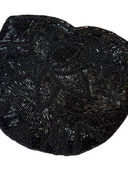 Load image into Gallery viewer, Vintage Black Hand Beaded Coin Purse Clutch Floral Evening Bag - Lisa Lassi