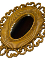 Load image into Gallery viewer, Vintage Ornate Oval Wall Mirror | Gold-Tone Resin Frame | Made in USA