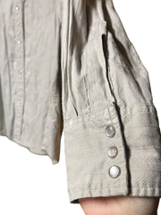 Load image into Gallery viewer, BJR Ranchwear Men’s Western Snap Button Shirt Greige Beige Gray L Cotton Blend