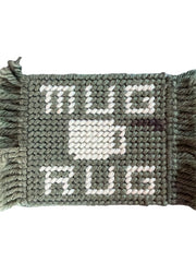 Load image into Gallery viewer, Vintage Handmade Plastic Canvas Mug Rugs Coasters Set Holder Olive Green