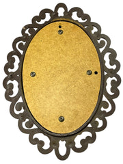 Load image into Gallery viewer, Vintage Ornate Oval Wall Mirror | Gold-Tone Resin Frame | Made in USA