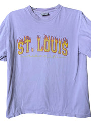 Load image into Gallery viewer, š„ St. Louis Missouri Flame Graphic T-Shirt ā Lavender Purple ā Size Medium