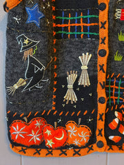 Load image into Gallery viewer, Vintage 90s Studio Boo Halloween Sweater Vest P/S Pumpkin Witch Cat Embroidered