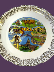 Load image into Gallery viewer, Vintage Texas Souvenir Plate Lone Star State Alamo 9.25”