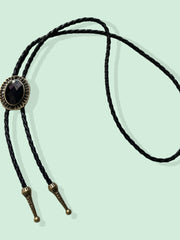 Load image into Gallery viewer, Black and Gold Bolo Tie